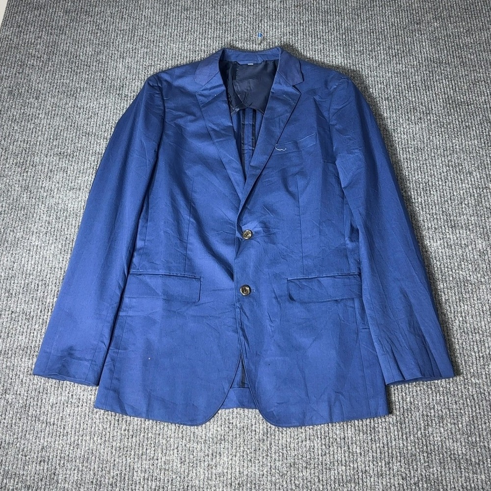 Bonobos Blazer Mens 40L Blue Slim Fit Duca Visconti Di Modrone Cotton Sport Coat